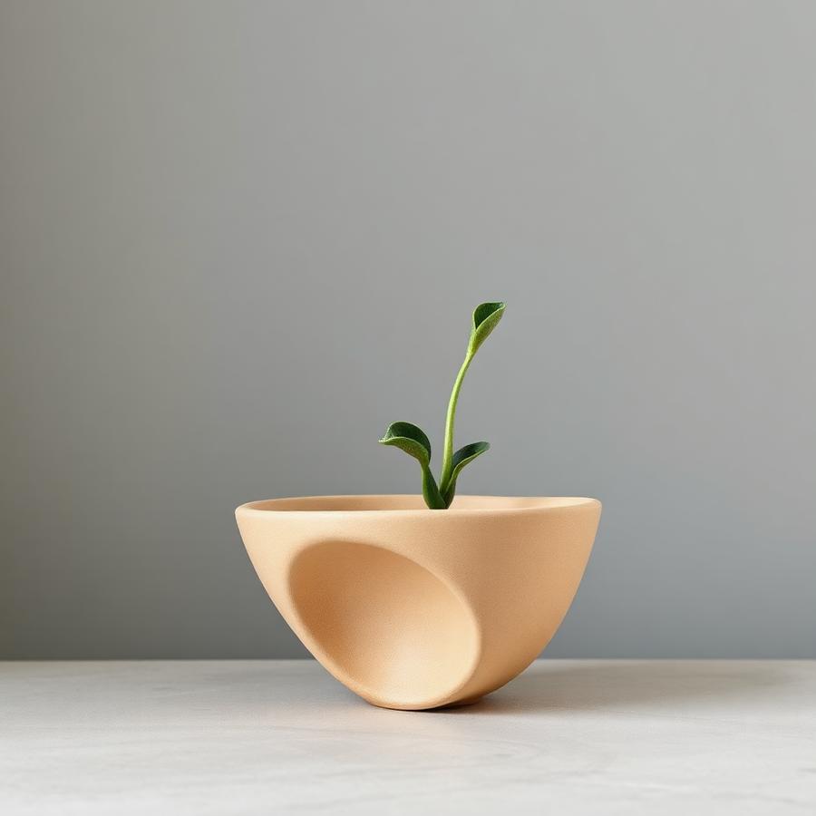 Sculpted Stoneware Planter